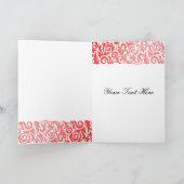 Red Damask Business Danke Cards (Innenseite)