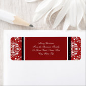 Red Damask Christmas Address Labels (Insitu)