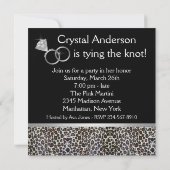 Red Damask Corset Leopard Junggeselinnen-Abschied Einladung (Rückseite)