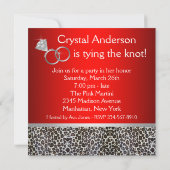 Red Damask Corset Leopard Junggeselinnen-Abschied Einladung (Rückseite)