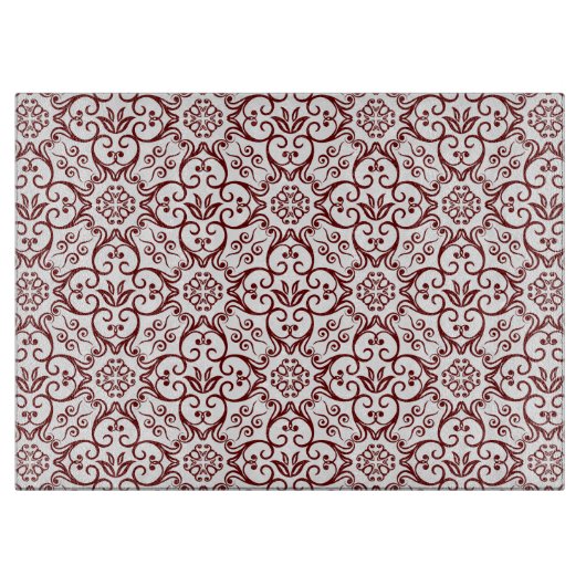 Red Damask Cutting Board Schneidebrett (Vorderseite)