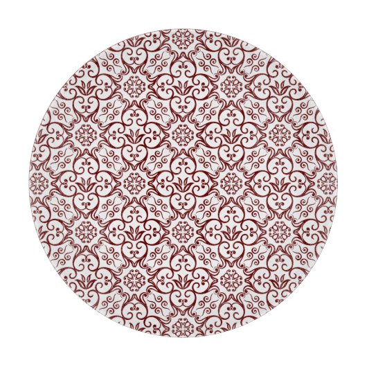 Red Damask Cutting Board Schneidebrett (Vorderseite)