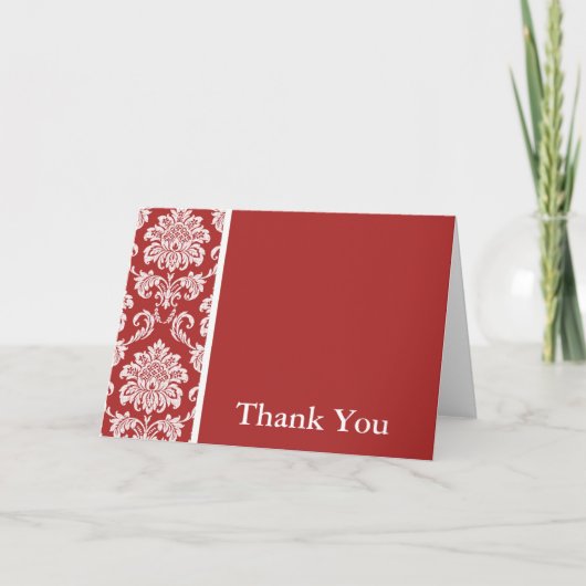 Red Damask Danke, Card Dankeskarte (Vorderseite)