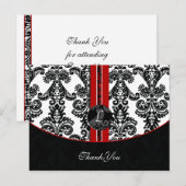 Red Damask DankeYouCards Postkarte (Vorne/Hinten)