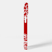 Red Damask Design Monogramme Custom Case Mate iPho (Rückseite / Rechts)