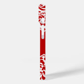 Red Damask Design Monogramme Custom Case Mate iPho (Rückseite / Links)