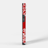 Red Damask Design Monogramme Custom Case Mate iPho iPhone Hülle (Rechte Seite)