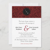 Red Damask - Einladung zur Hochzeit (Vorderseite)