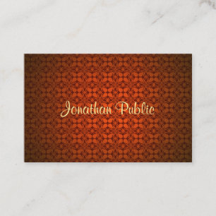 Red Damask Elegante Calligrafy Name Template Visitenkarte