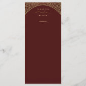 Red Damask Elegante Wedding Menu Card Menükarte (Rückseite)