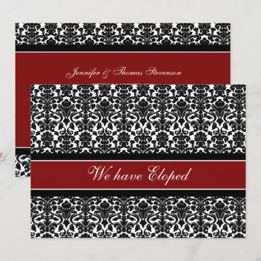 Red Damask Elopunctions Cards Ankündigung (Vorne/Hinten)