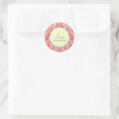 Red Damask Envelope | Merchandise Siegel Runder Aufkleber (Tasche)