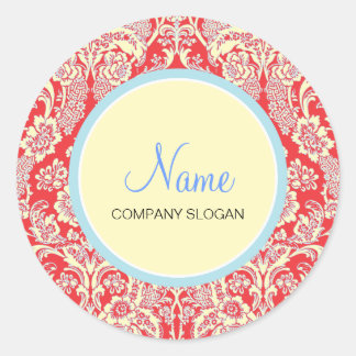 Red Damask Envelope | Merchandise Siegel Runder Aufkleber