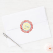 Red Damask Envelope | Merchandise Siegel Runder Aufkleber (Umschlag)