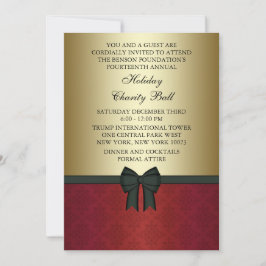 Red Damask Gold Black Krawatte Corporate Party Einladung