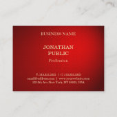 Red Damask Gold Text Elegante Berufliche Vorlage Visitenkarte (Rückseite)