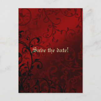 Red Damask Gothic Bridal Dusche Einladung