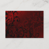 Red Damask Gothic Empfang Guest Platzkarte (Rückseite)