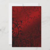 Red Damask Gothic Wedding Einladung (Vorderseite)