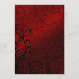 Red Damask Gothic Wedding Einladung
