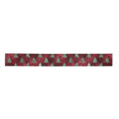 Red Damask Green Metalliday Weihnachten Satinband (Vorderseite)