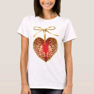 Red Damask Heart T-Shirt