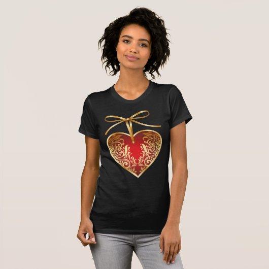 Red Damask Heart T-Shirt (Vorne ganz)