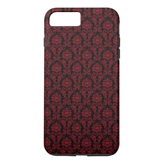 Red Damask iPhone Case (Rückseite)