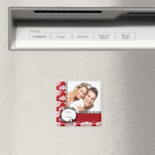 Red Damask Love Birds Foto Speichern das Date Magn Magnet (In Situ (Geschirrspüler))