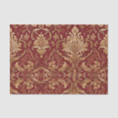 Red Damask mit Gold-Muster-Decoupage Seidenpapier (Vorderseite)