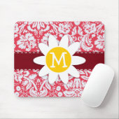 Red Damask Muster; Daisy Mousepad (Mit Mouse)
