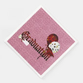 Red Damask Nostalgischer Schriftart und Balloons A Serviette (Ecke)