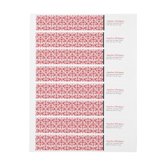 Red Damask Pattern Abschluss (Bogen)