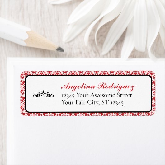 Red Damask Pattern Abschluss (Insitu)