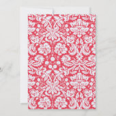 Red Damask Pattern; Vintage Chalkboard Einladung (Rückseite)
