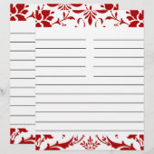 Red Damask Personalisiert Matching Recipe Paper (Vorne/Hinten)