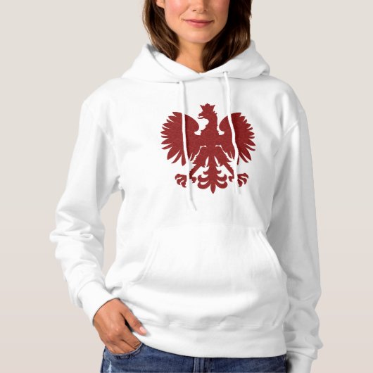 Red Damask Polnischer Adler Hoodie (Vorderseite)