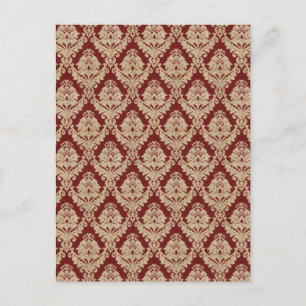 Red Damask Postkarte