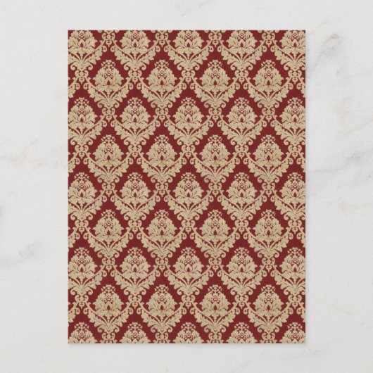 Red Damask Postkarte (Vorderseite)