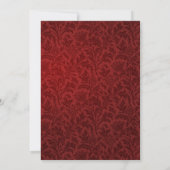 Red Damask & Red Bow - Einladung zur Hochzeit (Rückseite)