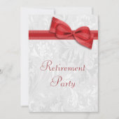 Red Damask und Bow Retirement von Imitaten Einladung (Vorderseite)