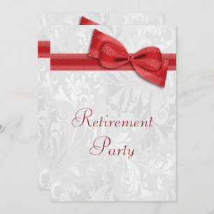 Red Damask und Bow Retirement von Imitaten Einladung