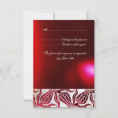 RED DAMASK VELVET TULIPS MONOGRAM Burgund Silber RSVP Karte (Rückseite)