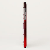 RED DAMASK VELVET TULIPS MONOGRAM Burgund White Case-Mate iPhone Hülle (Hinten/Links)