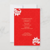 Red Damask Wedding Card Einladung (Rückseite)
