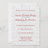 Red Damask Wedding Custom Background A25 Einladung (Rückseite)