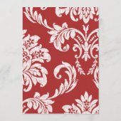 Red Damask Wedding Menu Menükarte (Rückseite)