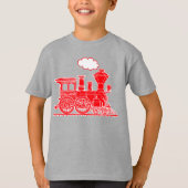 Red Dampflok Lokomotive individuelle Name Kinder T T-Shirt (Vorderseite)