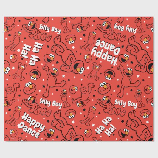 Red Dancing Elmo Pattern Geschenkpapier (Flach)