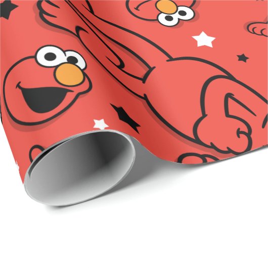 Red Dancing Elmo Pattern Geschenkpapier (Rolleneckpunkt)